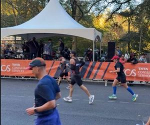 Katarzyna cichopek dopinguje męża na Maratonie Nowojorskim