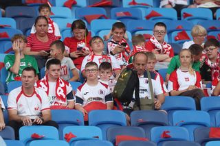 Kibice na meczu Polska - Mołdawia