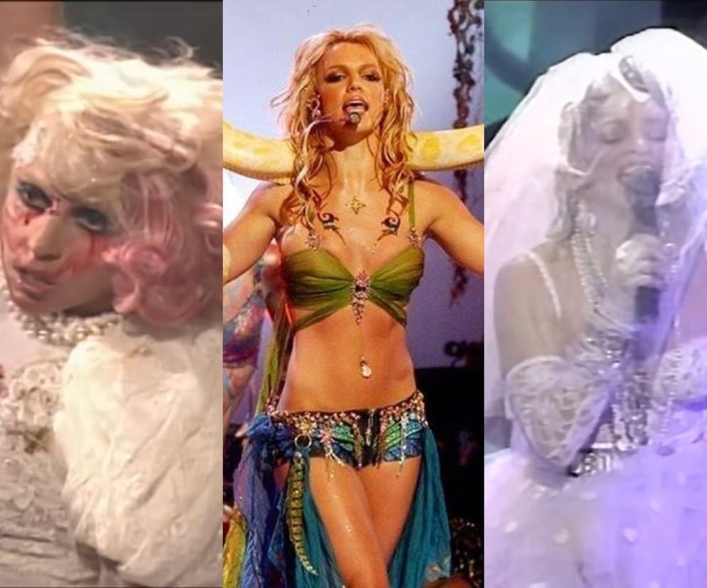 Lady Gaga w mięsie, pocałunek Britney z Madonną i niegrzeczna Miley. Te momenty gali MTV VMA przeszły do historii!