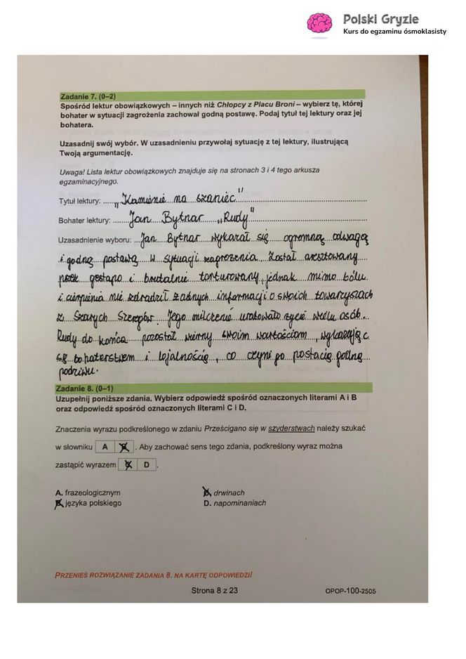 Egzamin ósmoklasisty 2025 - polski