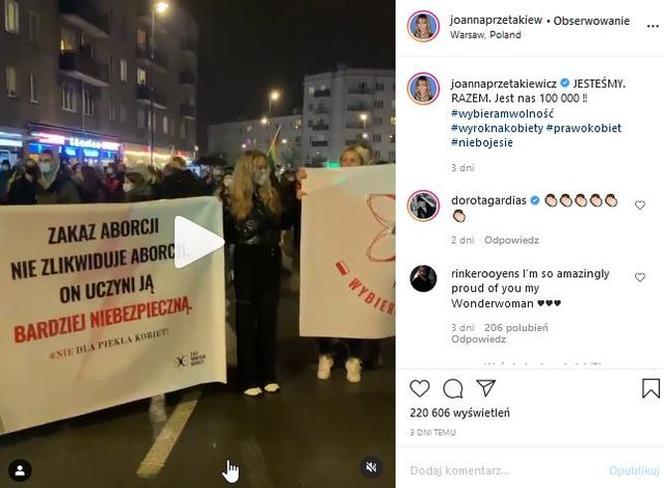 Joanna Przetakiewicz protestuje