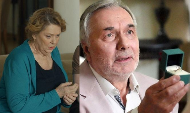 Barwy szczęścia, odcinek 3201. Józefina (Elżbieta Jarosik), Andrzej (Leon Charewicz)