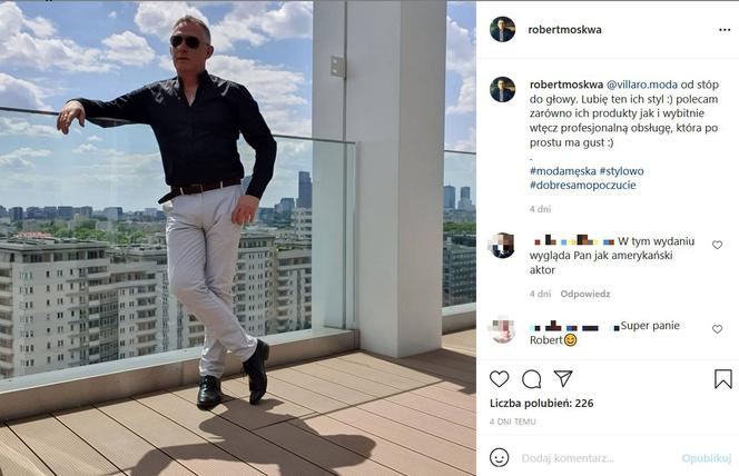 Robert Moskwa (Artur Rogowski z M jak miłość) na Instagramie pokazuje jak schudł