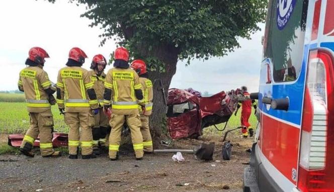 Tragiczny wypadek pod Jutrosinem. Dwaj mężczyźni zginęli na miejscu