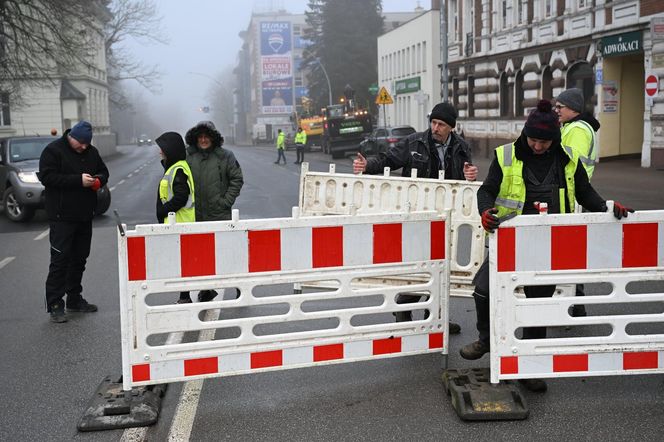 Ulica Zwycięstwa w Koszalinie zamknięta