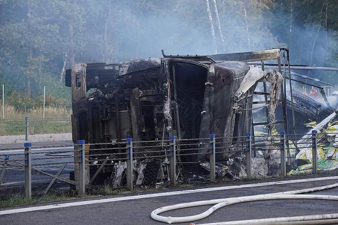 Ciężarówka stanęła w płomieniach! CHWILE GROZY na obwodnicy Lublina