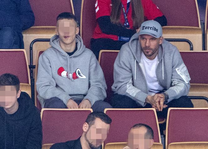 Lukas Podolski z synem na meczu Niemcy - Norwergia