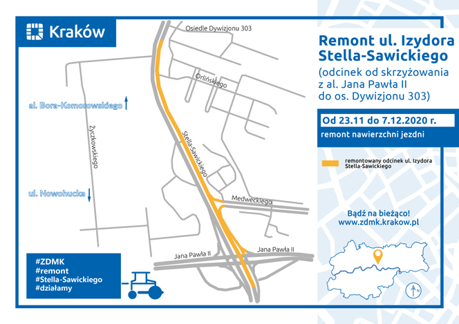 Kraków: rusza remont ul. Stella-Sawickiego. Czekają nas utrudnienia!