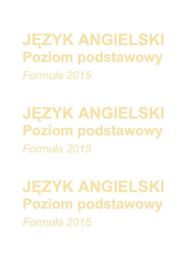 Matura poprawkowa 2023: angielski. Formuła 2015