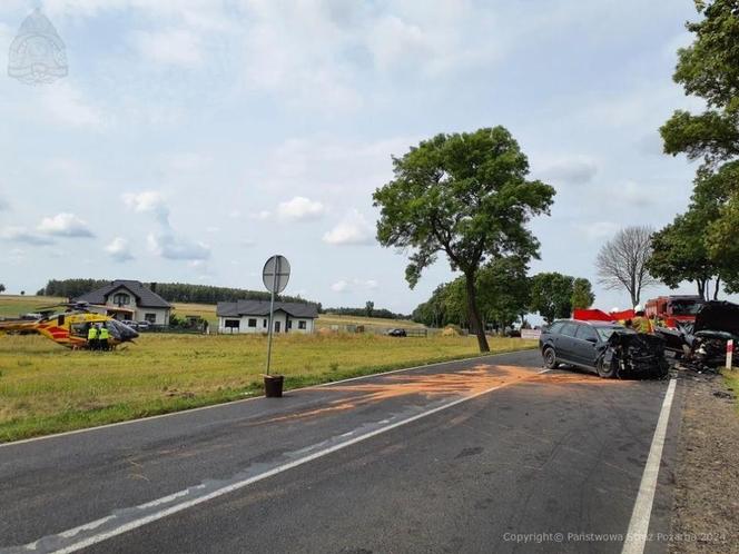 Tragiczny wypadek na DK 42. Zginęły dwie osoby. Wśród rannych są dzieci