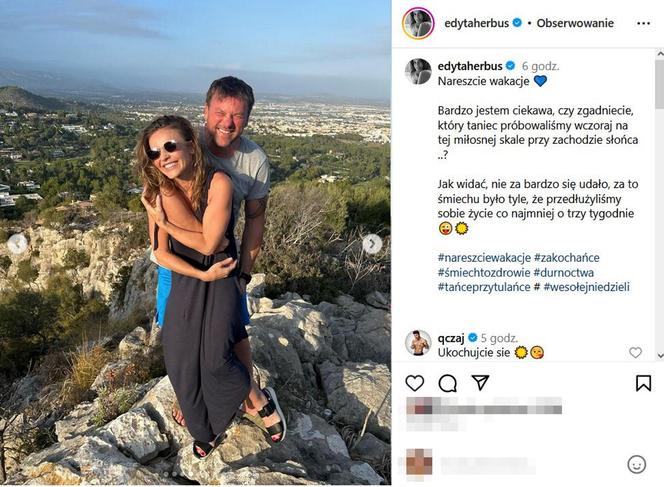 Edyta Herbuś z ukochanym na wakacjach