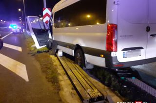 Wypadek busa na A4 w Kłaju