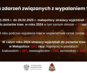 Wojewoda Małopolski ostrzega przed wypalaniem traw