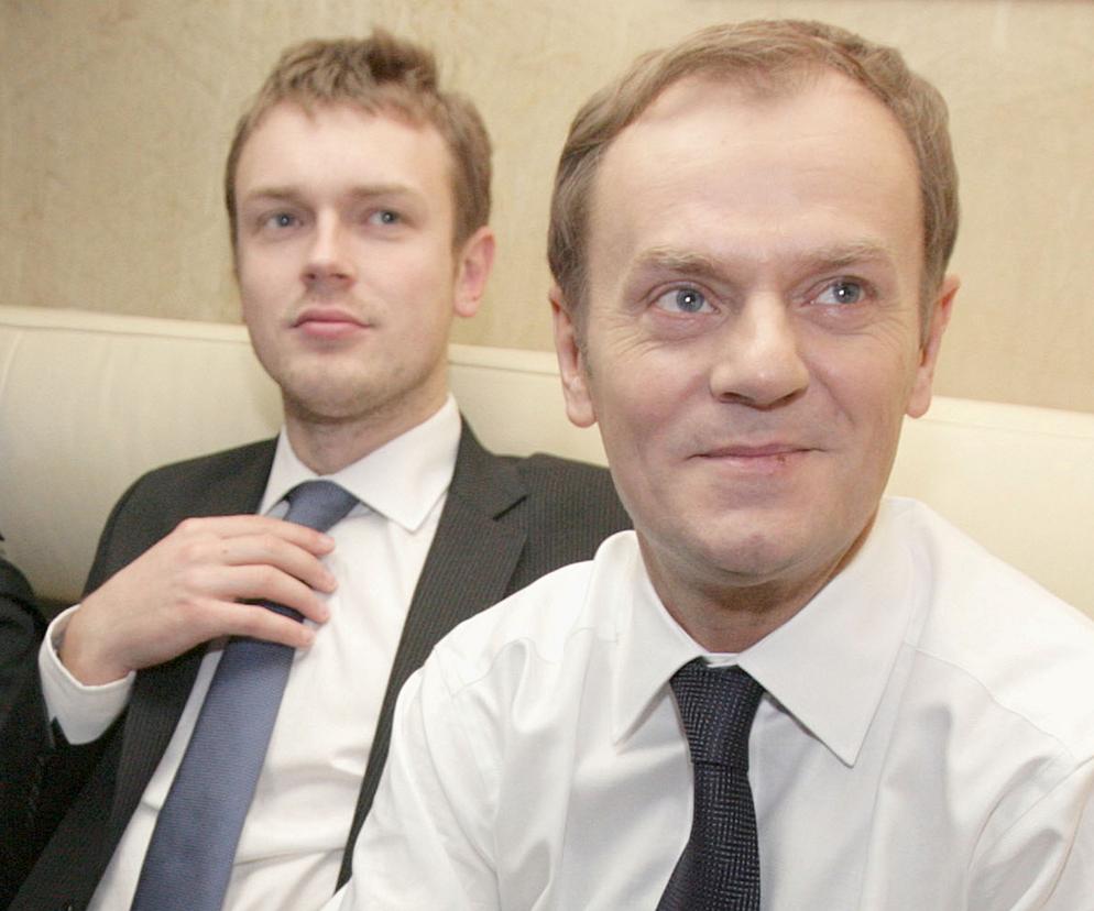 Donald Tusk z synem Michałem, 2007r.