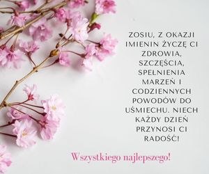 Kartka z życzeniami na imieniny Zosi