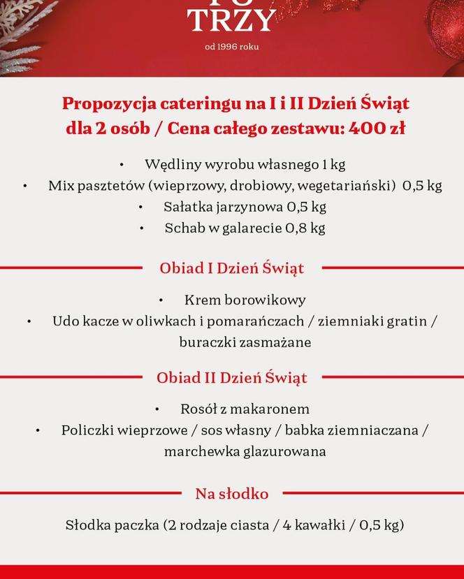 Catering świąteczny Trzy po Trzy