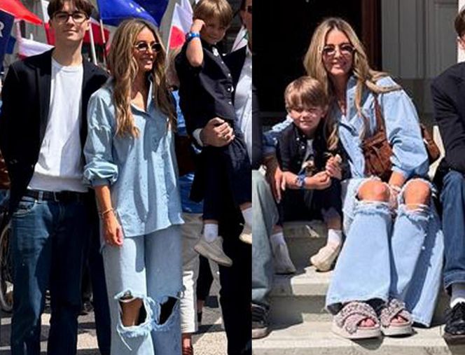 Rozenek w podartych spodniach na marszu