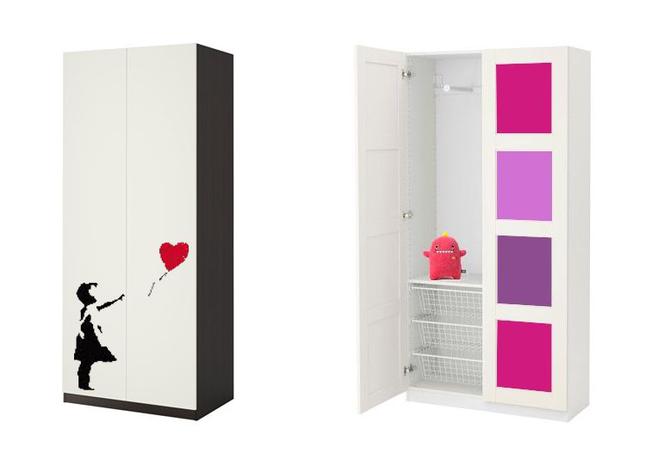 Szafa Pax IKEA: naklejki na szafę