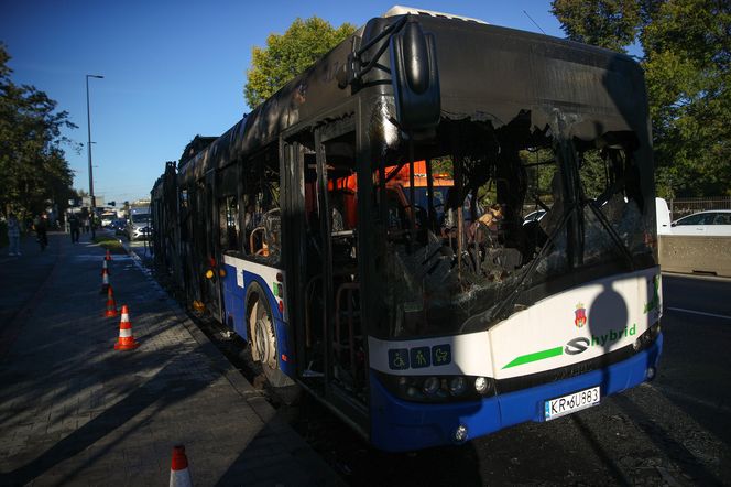 Pożar autobusu MPK w Krakowie