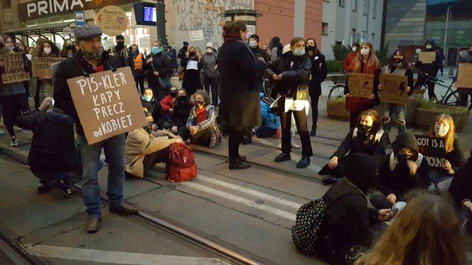 Protest na ul. Gdańskiej w Bydgoszczy