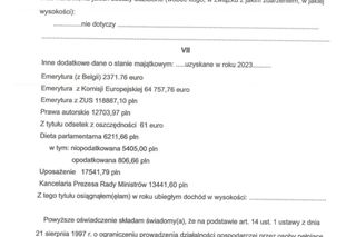 Oświadczenie majątkowe premiera Donalda Tuska