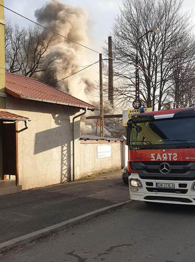 Pożar składowiska opon w Lubaniu