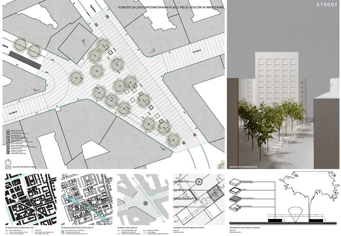Plac Pięciu Rogów, plansza konkursowa 2. Sytuacja
