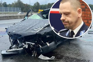 Komendant policji dachował. BMW skasowane. Jest decyzja