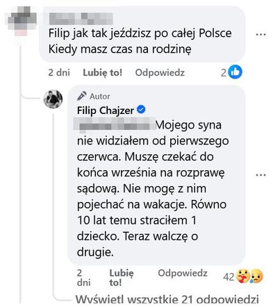 Filip Chajzer o kontaktach z synem