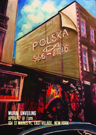 Plakat promujący odsłonięcie muralu