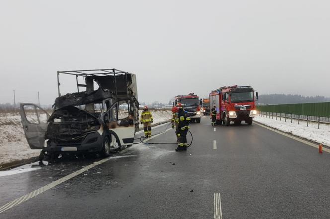 Pożar samochodu na obwodnicy Szczecinka