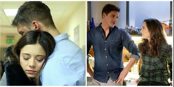 M jak miłość. Ania (Maria Pawłowska), Marcin (Mikołaj Roznerski), Iza (Adriana Kalska)