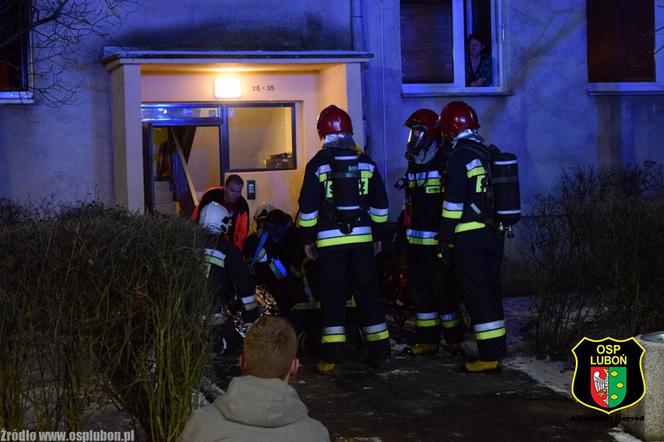 Pożar na ul. Sikorskiego w Luboniu