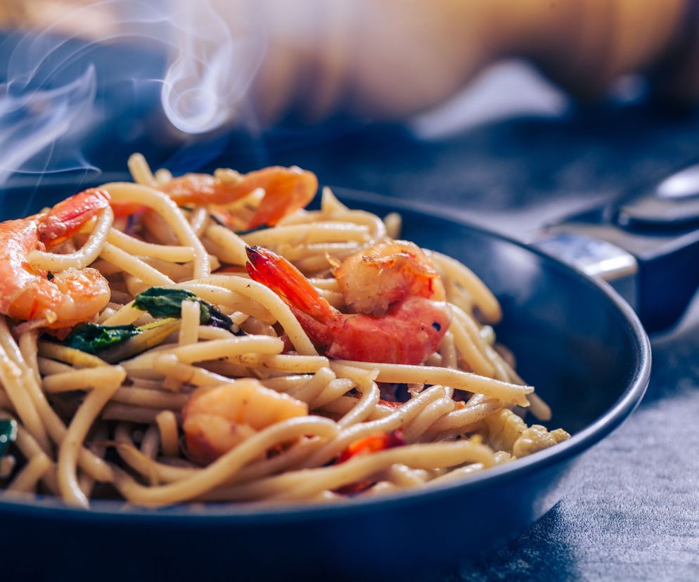 Spaghetti z krewetkami