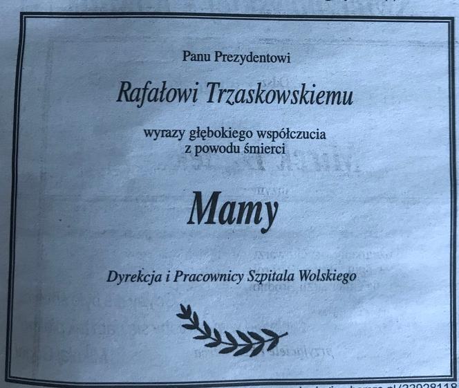 Trzaskowski nekrologi