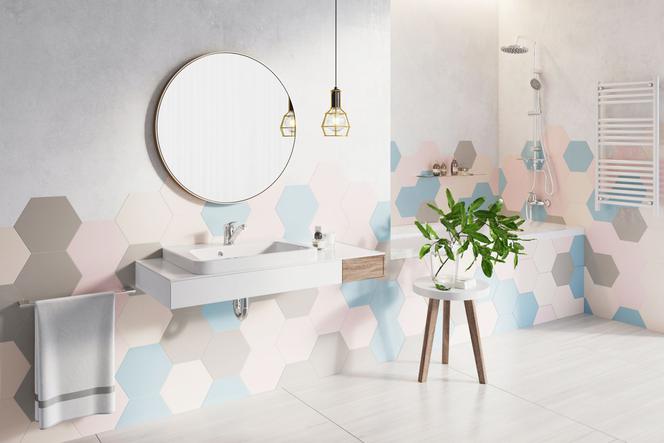 Płytki heksagonalne w łazience