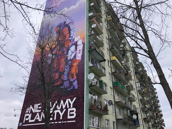 Antysmogowy mural w centrum Kielc