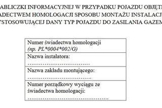 Naklejki homologacyjne instalacji gazowej - nowośc w samochodach od 17 maja 2024