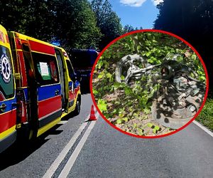 Motocyklista w ciężkim stanie po wypadku na DW 908. Lądował LPR
