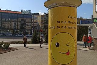 Nietypowe plakaty na ulicach Olsztyna: Olsztyn to nie Mazury. Covid to nie Warmia [ZDJĘCIA]
