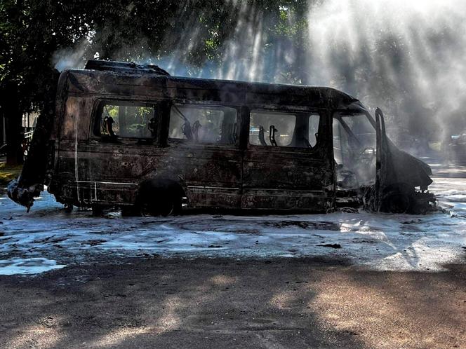 Pożar busa w centrum Lublina. Gaśnice samochodowe nic nie dały