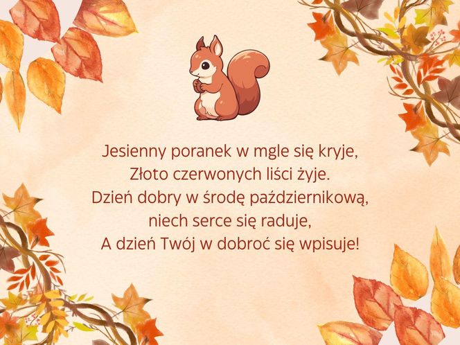 Dzień dobry w środę październik - kartki