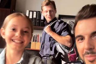 	M jak miłość nowy sezon na planie. Adam Karski (Patryk Szwichtenberg), Hania (Wiktoria Basik), Rafał (Jakub Kucner)