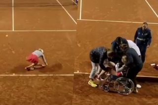 Dramatyczne sceny podczas turnieju WTA. Tenisistka nagle upadła na kort. Opuściła plac gry na wózku [WIDEO]