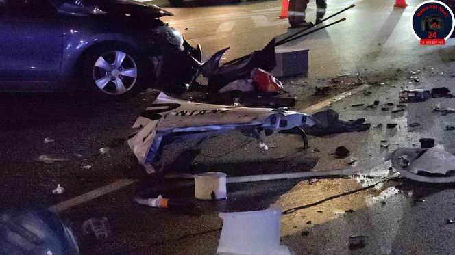 Wypadek na Wisłostradzie. Poszkodowane 6 osób, w tym dzieci