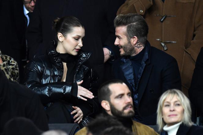 David Beckham i Bella Hadid na meczu