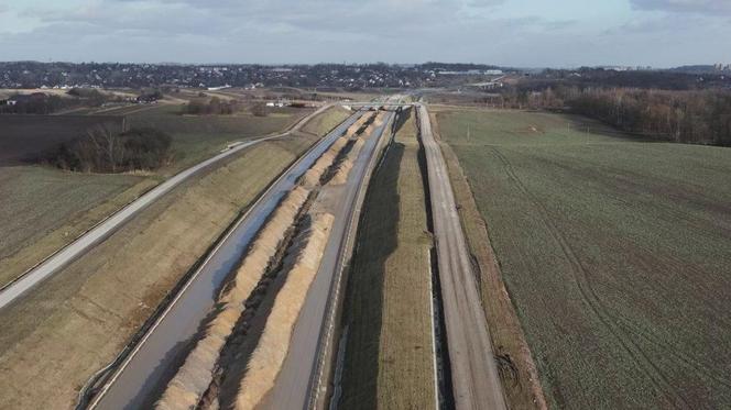 Budowa północnej obwodnicy Krakowa - zdjęcia styczeń 2024