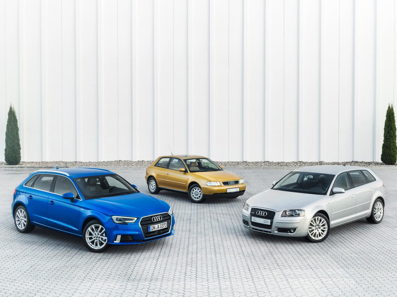 trzy generacje Audi A3
