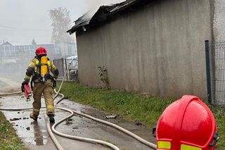 Pożar garażu przy ul. Gruszowskiej w Dąbrowie Tarnowskiej
