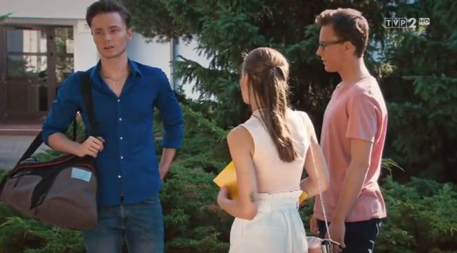 Barwy szczęścia odc. 1927. Julita (Katarzyna Sawczuk), Kajtek (Jakub Dmochowski), Józek (Patryk Pniewski)